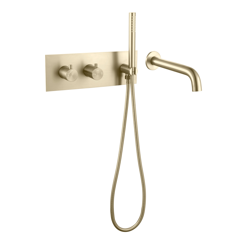 304 stainless steel brushed gold Concealed Shower Set