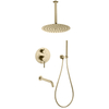 brushed gold Wall Mounted Bathroom Concealed head shower set