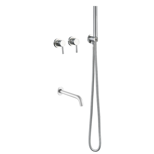 chrome Wall Mounted 304 Stainless Steel Bathroom Shower And Tub Faucet Sets
