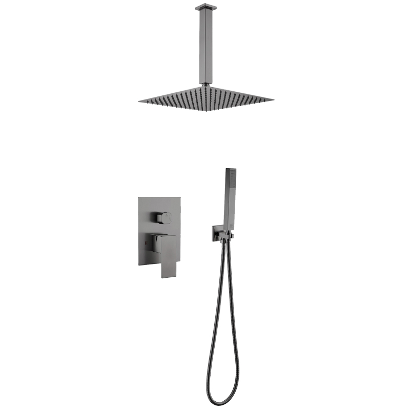 304 stainless steel gun grey Concealed Shower Set