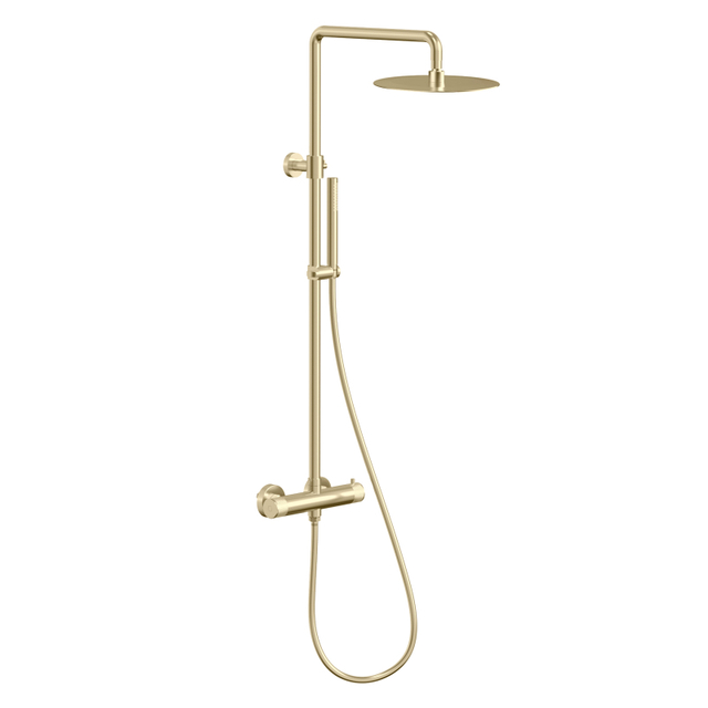 NEW 304 Stainless Steel Brushed Gold Bathroom Thermostatic Shower Mixer Set