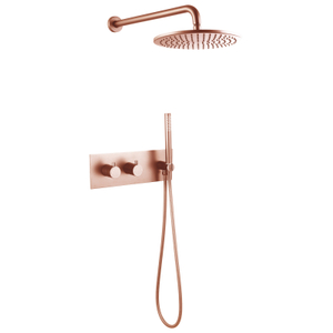 Modern 304 Stainless Steel Copper Rose Gold Wall Mounted Bathroom Concealed Shower Mixer Set