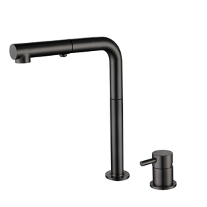 Luxury 304 Stainless Steel Gun Ycfaucet Black Separate Handle Pull Down Kitchen Sink Faucets