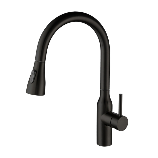 304 Stainless Steel Matte Black Touch Sensor Pull Out Kitchen Sink Faucet