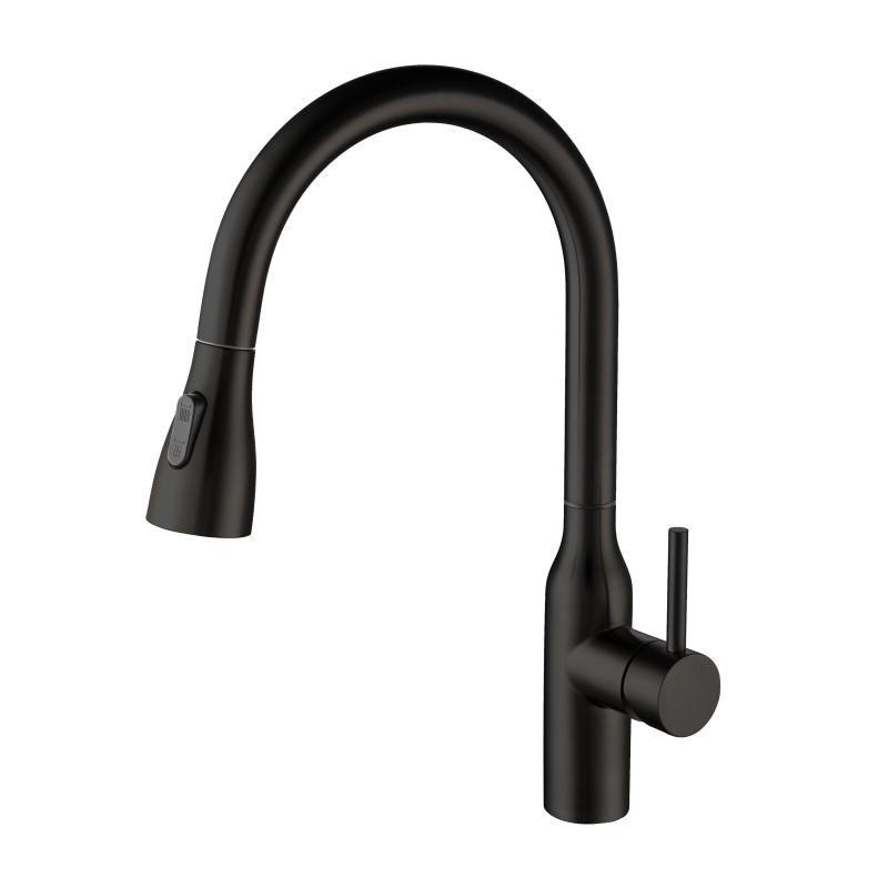 304 stainless steel matte black Touch sensor Pull out kitchen mixer faucet