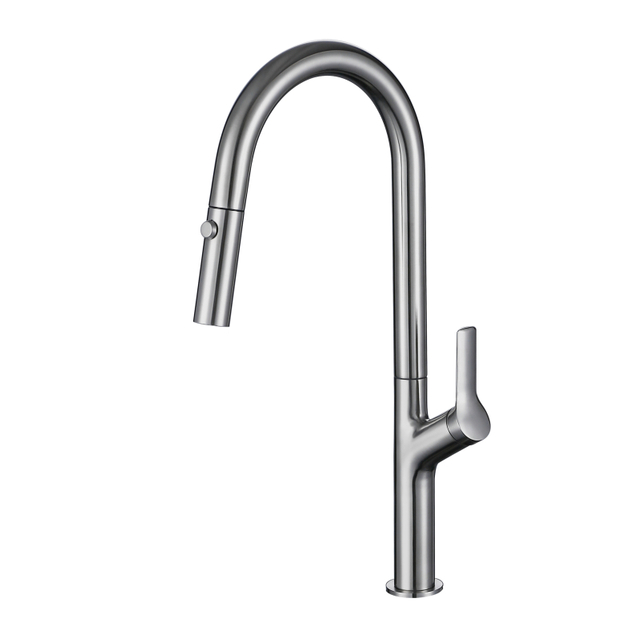 304 Stainless Steel Brushed 360 Degrees kitchen faucet with pull down sprayer