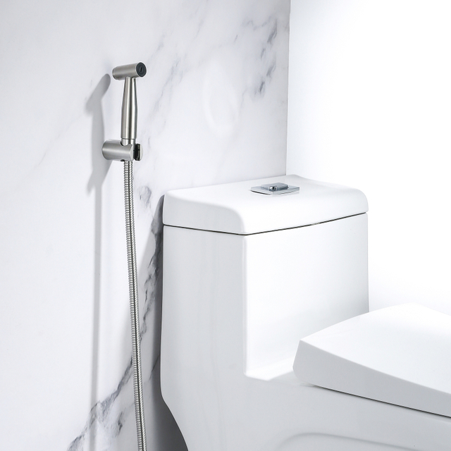 Free press Portable jet fresh water shower holder set 304 stainless steel hand held toilet bidet spray gun
