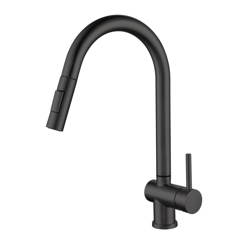 304 stainless steel matte black Touch sensor Pull out kitchen mixer faucet