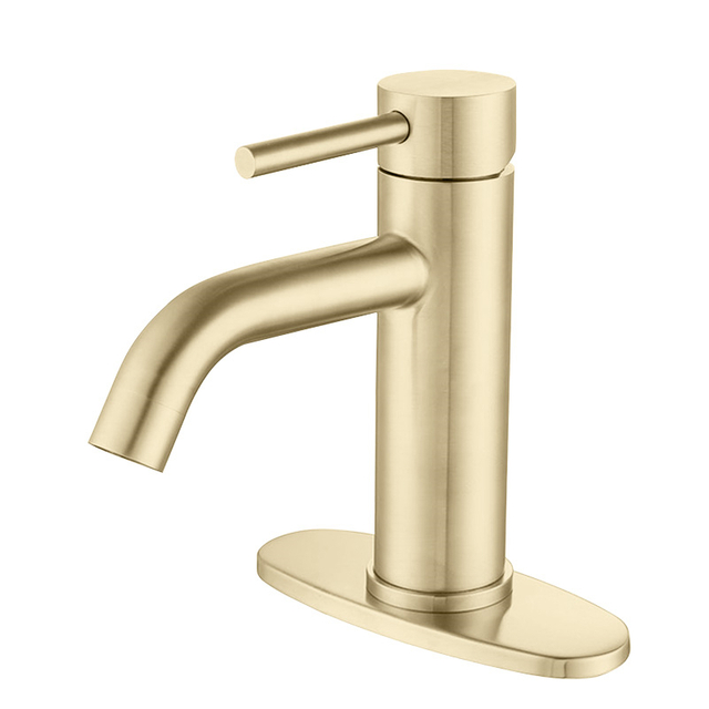 304 Stainless Steel Brushed Gold Bathroom Sink Faucet