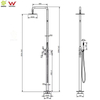 Single Handle Stainless Steel Outdoor Shower Set Space-Saving Wall Mount for Garden Pool Rinse
