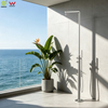 Single Handle Stainless Steel Outdoor Shower Set Space-Saving Wall Mount for Garden Pool Rinse